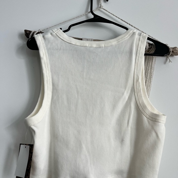 White Ribbed Tank Top - Picture 6 of 7